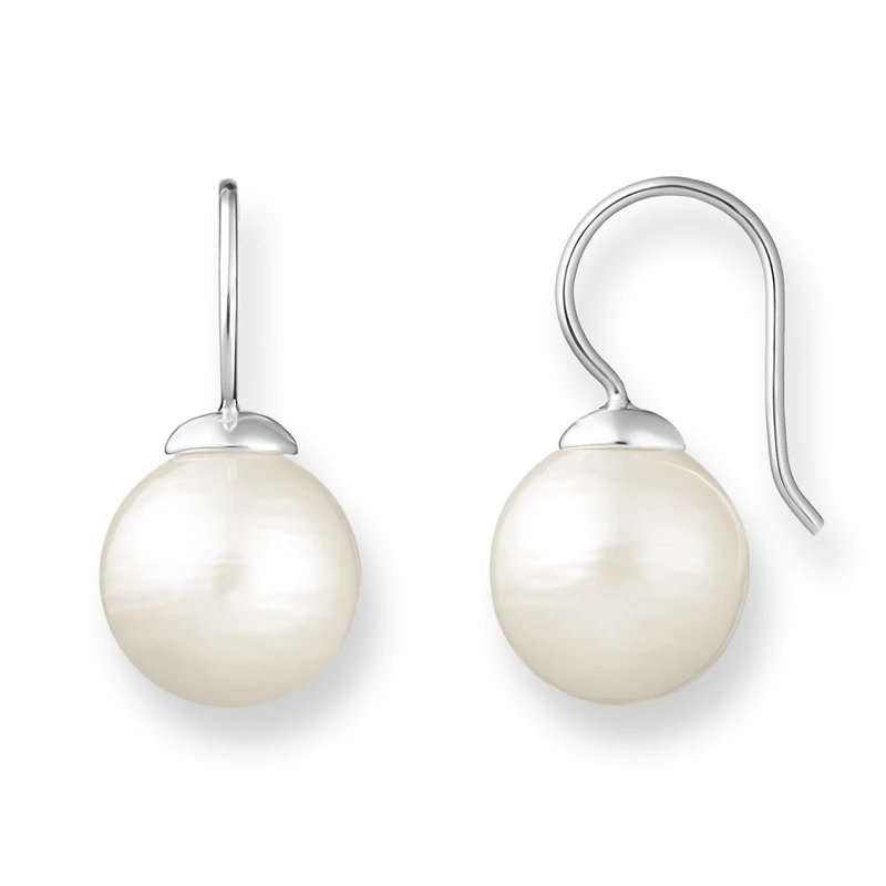 Thomas Sabo Women Stud Earrings Imitation Pearl White 925 Sterling Silver H1405-028-14