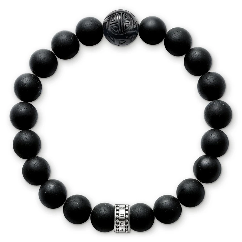 Thomas Sabo Bracelet Obsidian 925 Sterling Silver A1085-023-11-XL