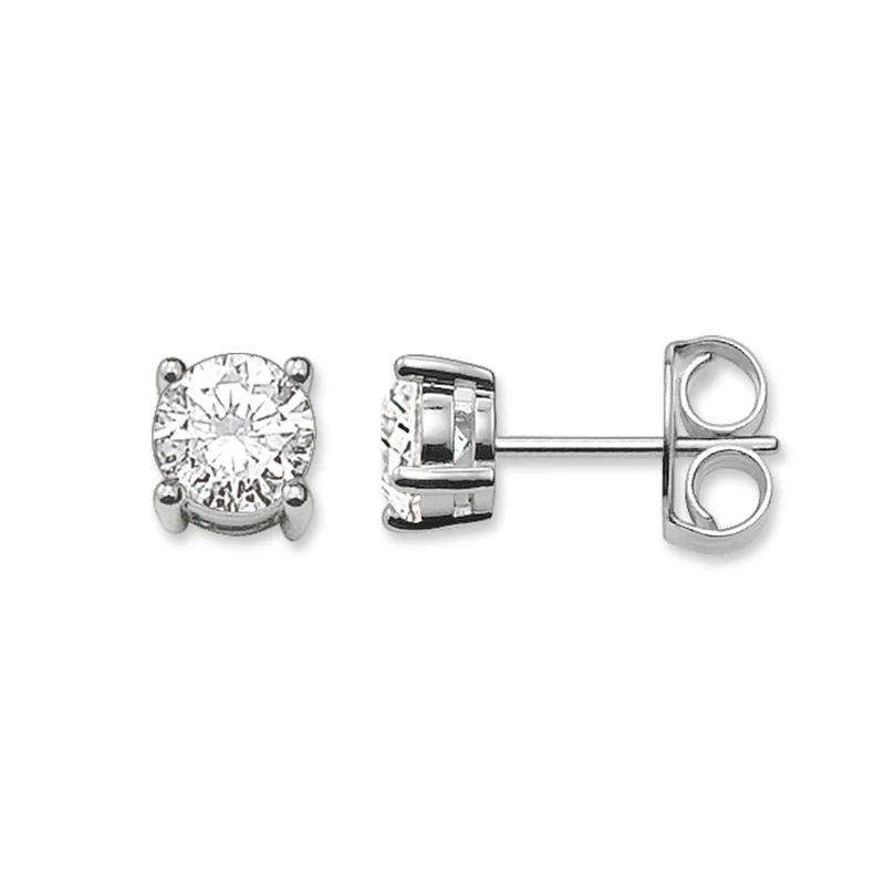 Thomas Sabo Women Stud Earrings Zirconia White 925 Sterling Silver H1739-051-14