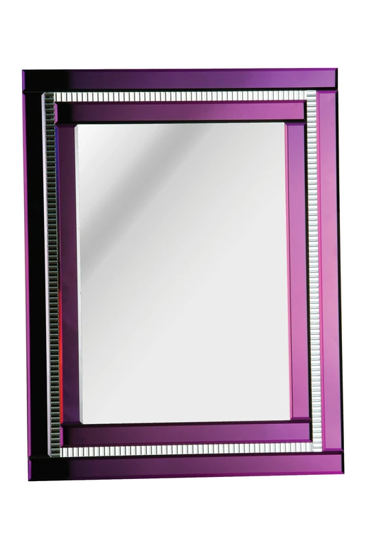 Premier Housewares Art Deco Wall Mirror, 90 x 70 x 1 cm - Purple