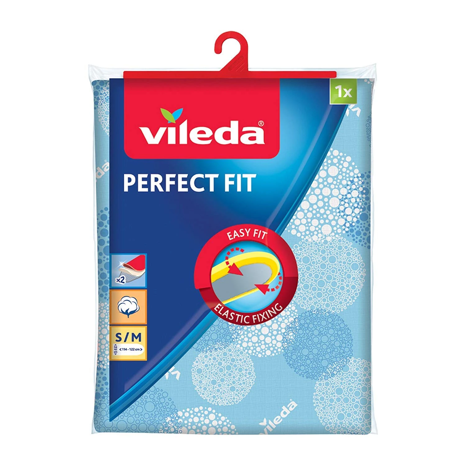 Vileda Perfect Fit Ironing Board Cover, Turquoise, 1 Count (Pack of 1)