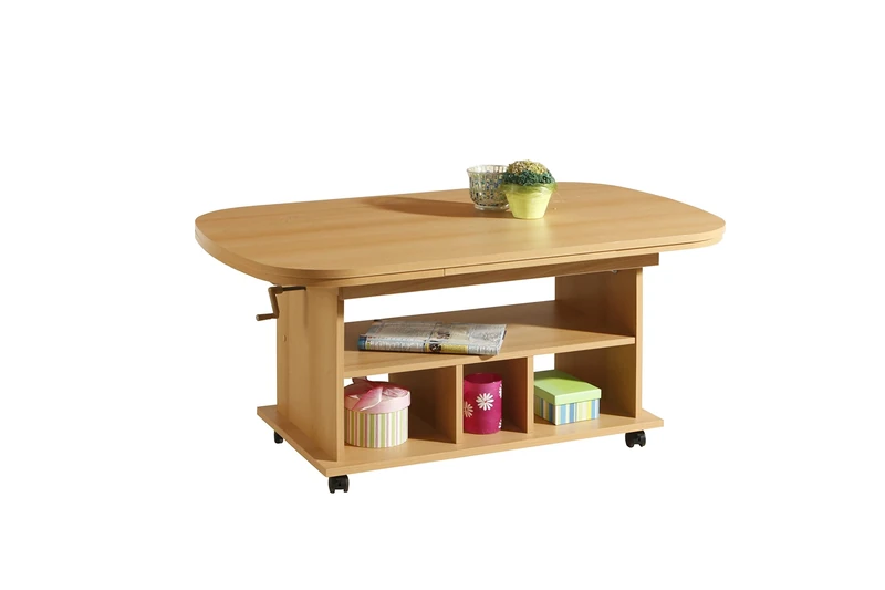 Apollo 376688 Extendible höchenverstellbar Babsi III/53/63 cm 157 x 67 x 107 nachb. Beech Coffee Table