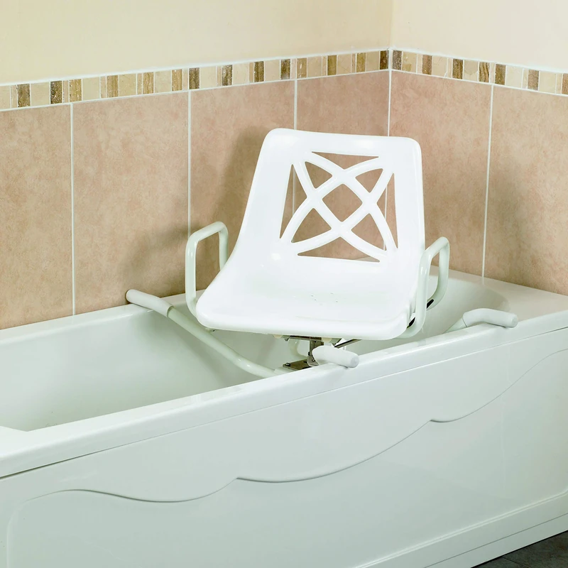 Homecraft Bath Seat, Swivelling Bathing Aid, Aid for Eldery or Disabled, Aluminium Rotating Bath Chair, Bathroom Assistance, Safe and Stable, 665mm, White