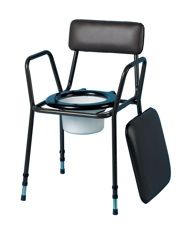 Homecraft Adjustable Stacking Commode, Plastic Commode Pan, Padded Seat and Cover, Adjustable Height for Easy Transfer and Elderly, Disabled, or Handicapped (Eligible for VAT relief in the UK)