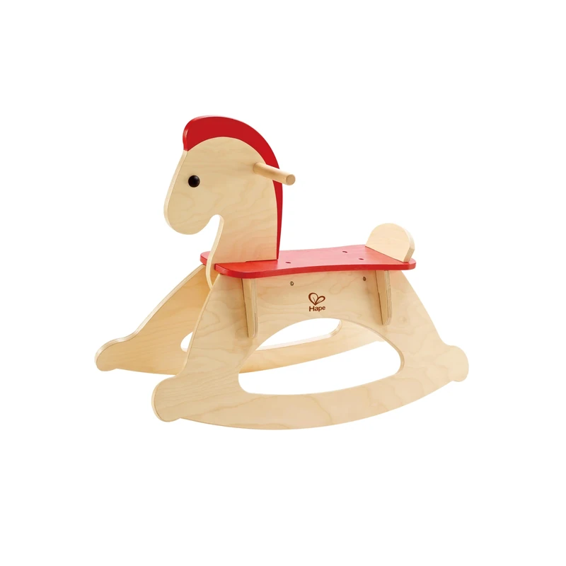 Hape Grow-with-me Rocking Horse | Kids Wooden Rocking Horse, Balanced Ride-On Pony with Adjustable Backrest and Guardrail