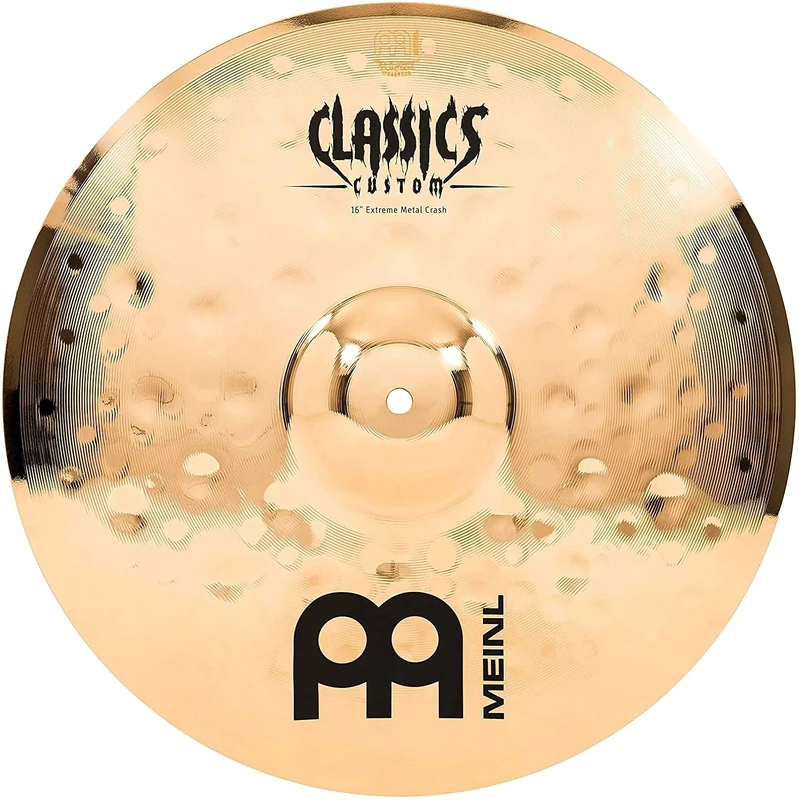 Meinl Cymbals Classics Custom Extreme Metal Crash Cymbal 16 inch (Video) for Drum Set (40,64cm) B12 Bronze, Brilliant Finish, Made in Germany (CC16EMC-B)