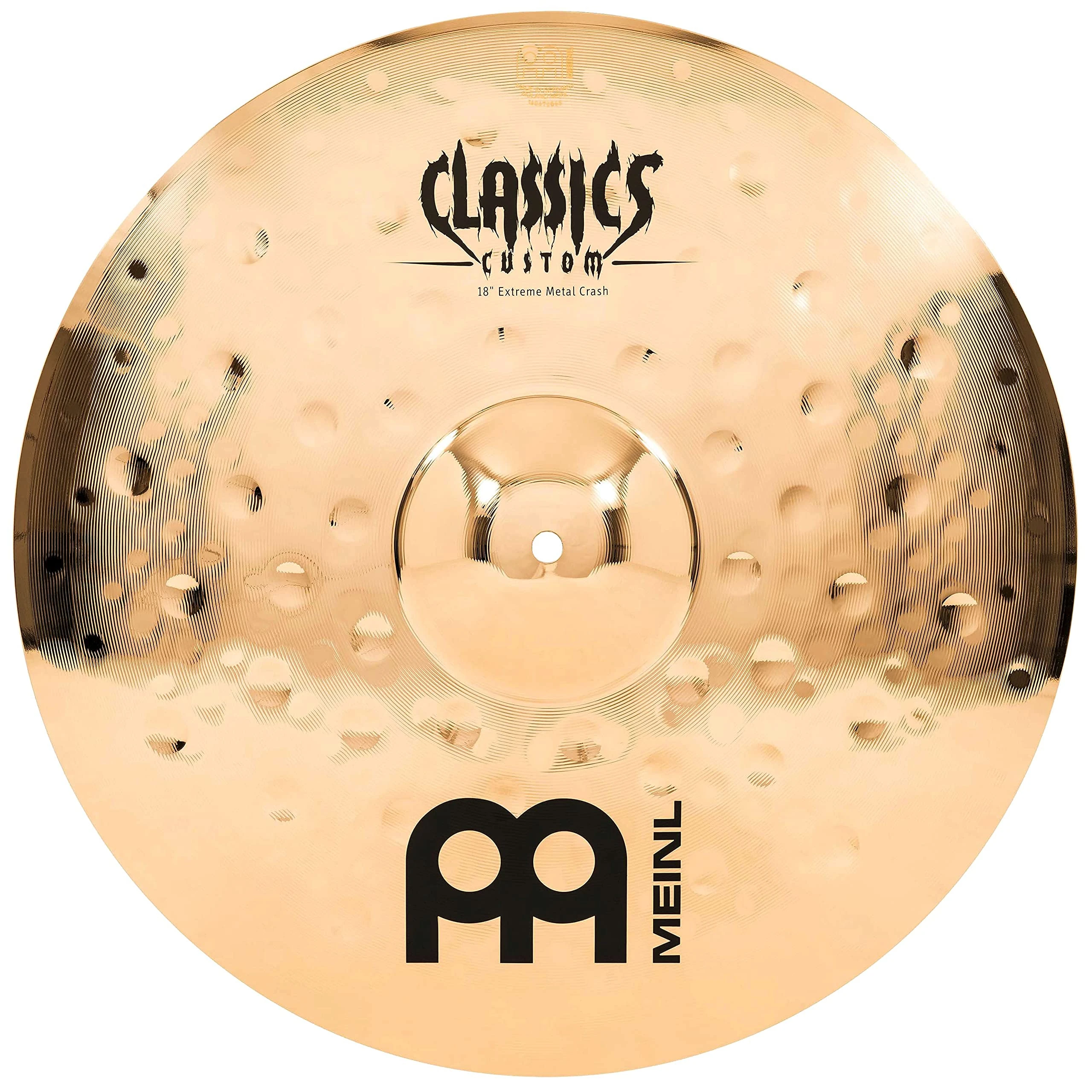 Meinl Cymbals Classics Custom Extreme Metal Crash Cymbal 18 inch (Video) for Drum Set (45,72cm) B12 Bronze, Brilliant Finish, Made in Germany (CC18EMC-B)