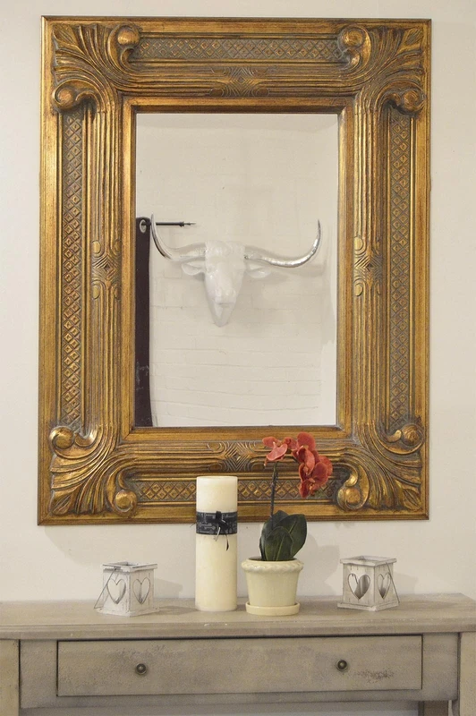 FRAMES BY POST Large Dark Gold Classic Frame Antique Design Big Mirror 4ft x 3ft2