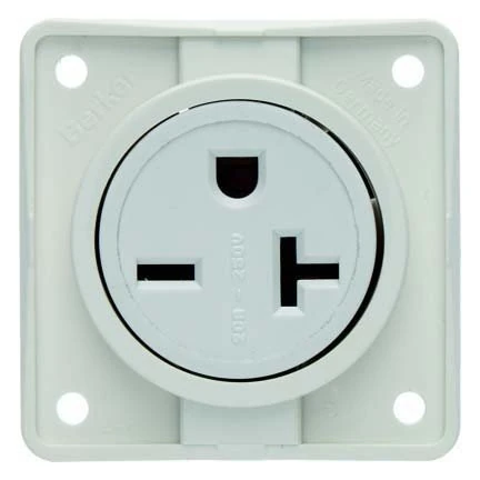 Hager Integro – Toma Current USA/Canada NEMA 6 – 20R Polar White Matte