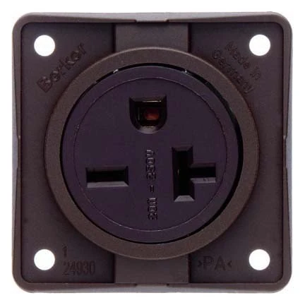 Hager Integro – Use/Canada Socket Nema 6-20r Matte Brown - Image 1