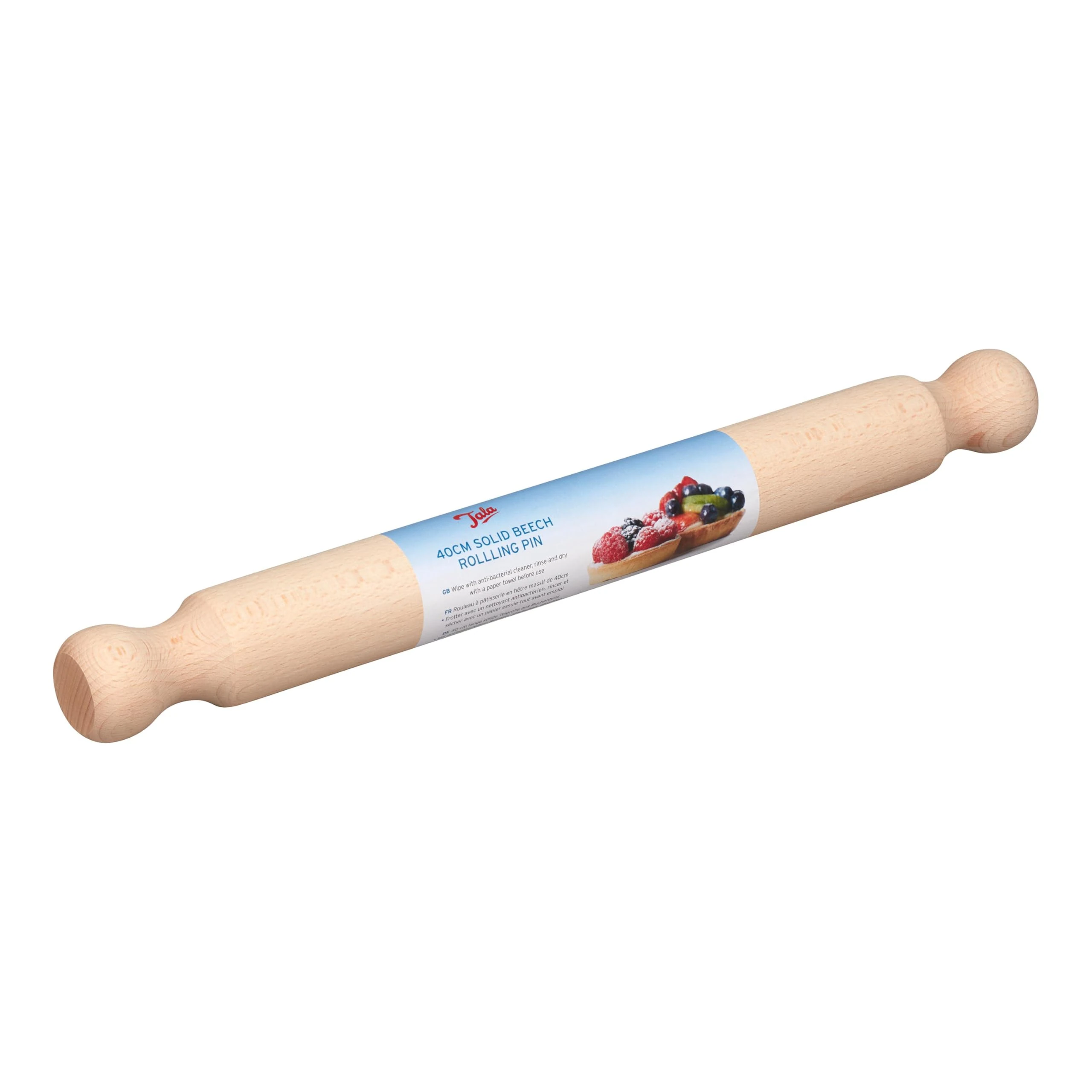 Tala Beechwood 40cm Rolling Pin, Durable and Smooth Finish, Ergonomic Handle, Ideal for Rolling Dough for Cookies, Pies, Pastries, and More, Eco-Friendly Beige Design