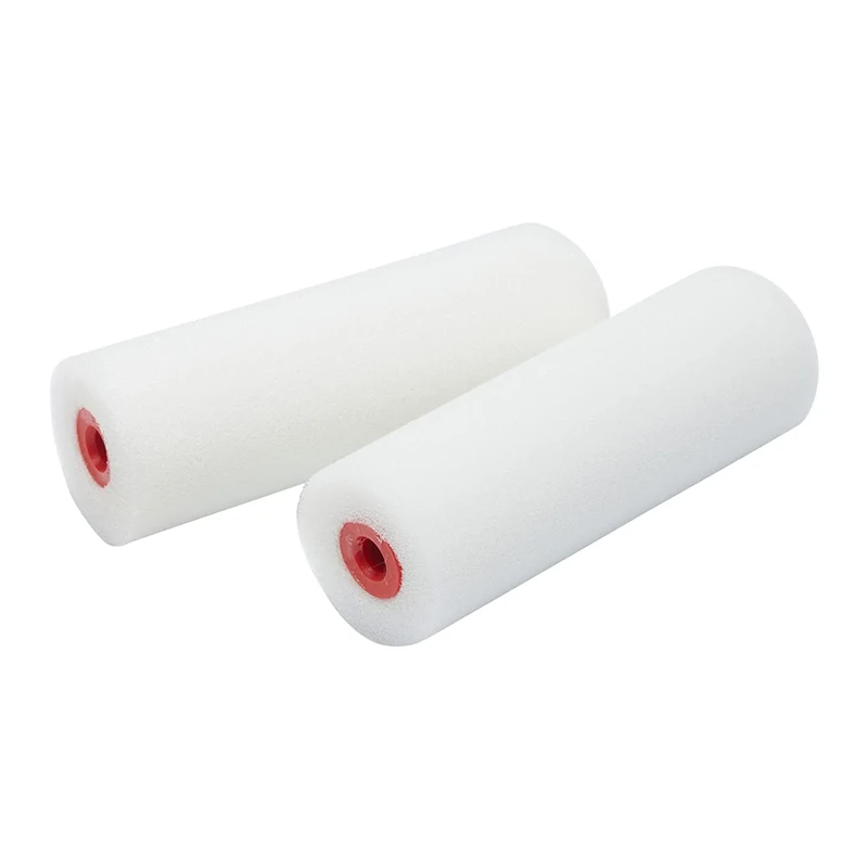 Fit For The Job 2 Pack 4 inch Foam Mini Rollers for DIY Painting with Gloss and Satin Paints, Gives A Smooth Finish on Skirting Boards, Window Sills, Panel Doors, Cabinets, Metal and More, 4" 100mm