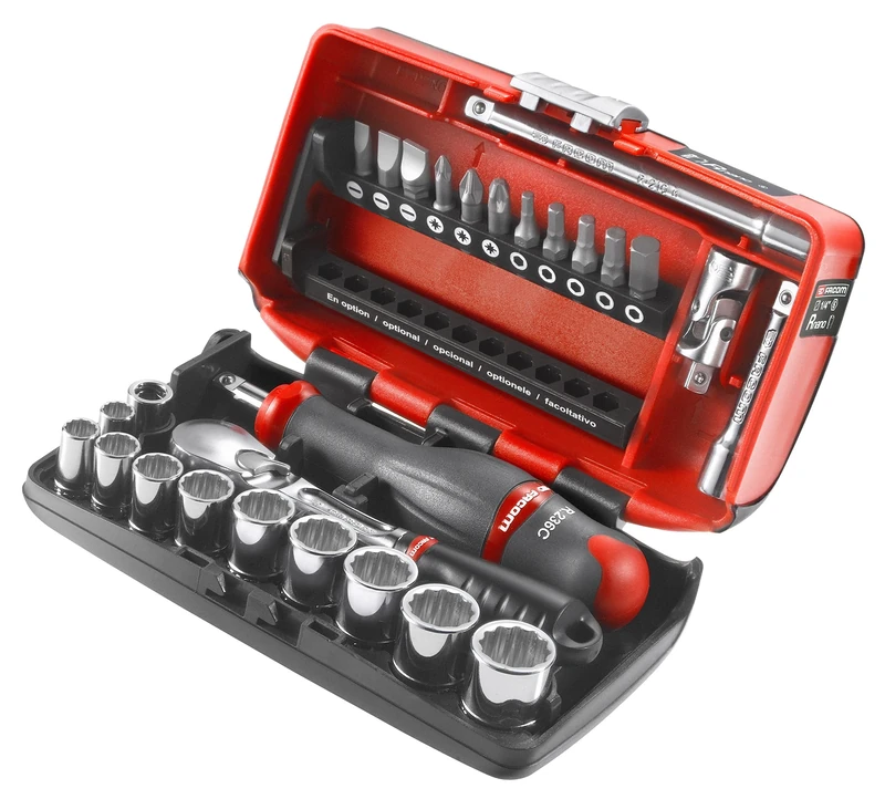 FACOM 1/4-point 12-Point Socket Set - RL.NANO112 Inch, Silver, 12 Point Metric