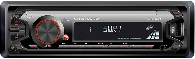 CREASONO 1DIN Car Radio: CAS-2250 MP3 RDS Radio with USB & SD Slot, 4x45W (MP3 Car Radio, Stick)