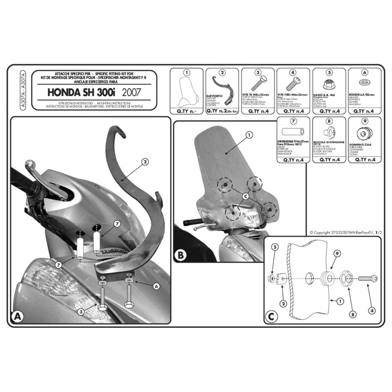 Givi A307A Screen Mounting Kit