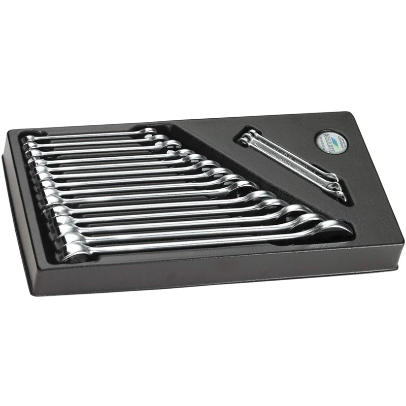 Heyco 971000282 Combination Wrench Set "971" 17M-Cp, Silver