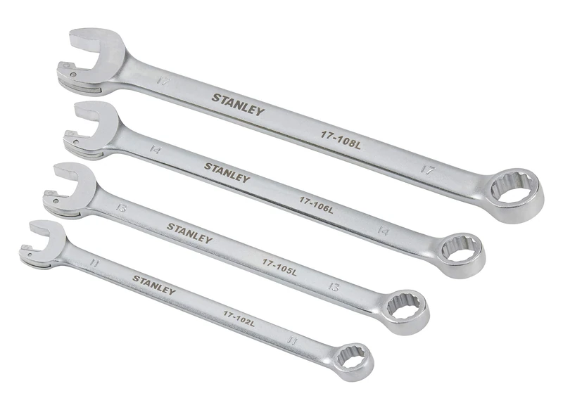 Stanley 4-95-597 Combination Spanner, Silver, Set of 4 Piece