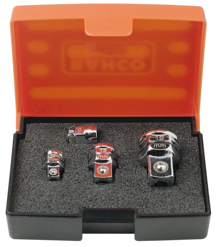 Bahco 1RMA/S4 Ratcheting Wrench Adaptors Set, Multi-Colour, Set of 4 Piece