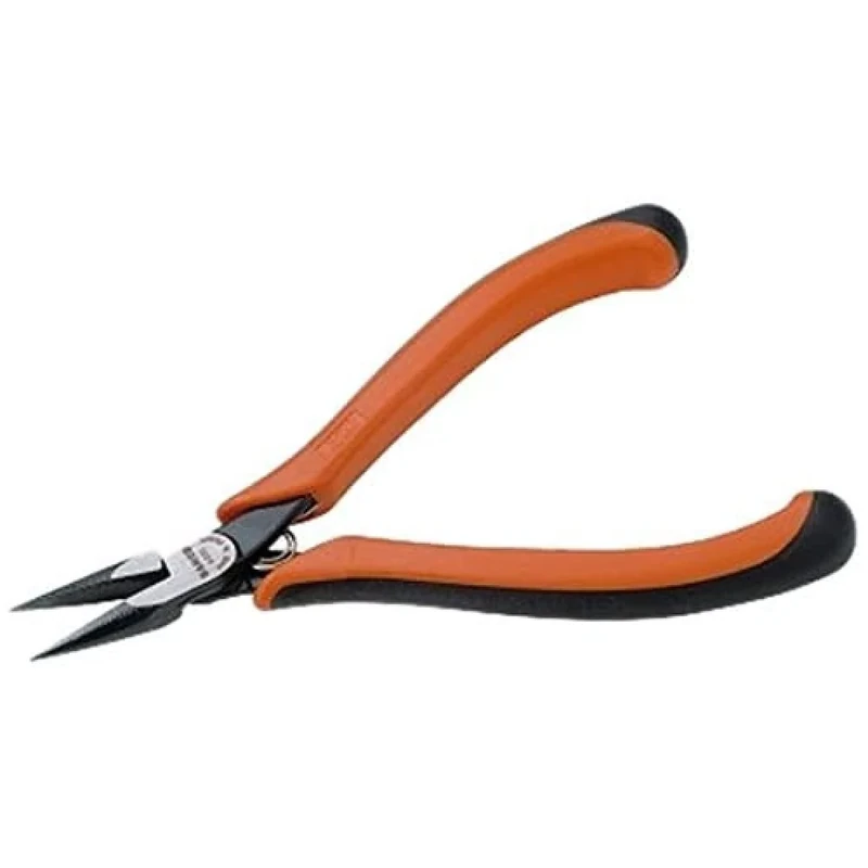 Bahco 4831 Snipe Nose Plier with Serrated Jaws, Black/Orange, 135 mm