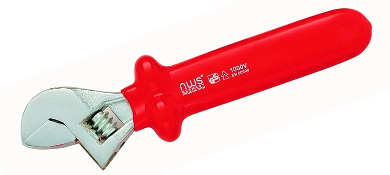 NWS 2038-250 Number 2038 Adjustable Wrench, Silver/Red, 250 mm - Image 1
