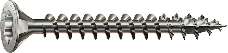 Spax 4CUT 1197000350163 Universal Screw, Countersunk T-Star Plus Fully Threaded, Stainless Steel Rust- A2, 1.4567, 1197000450353