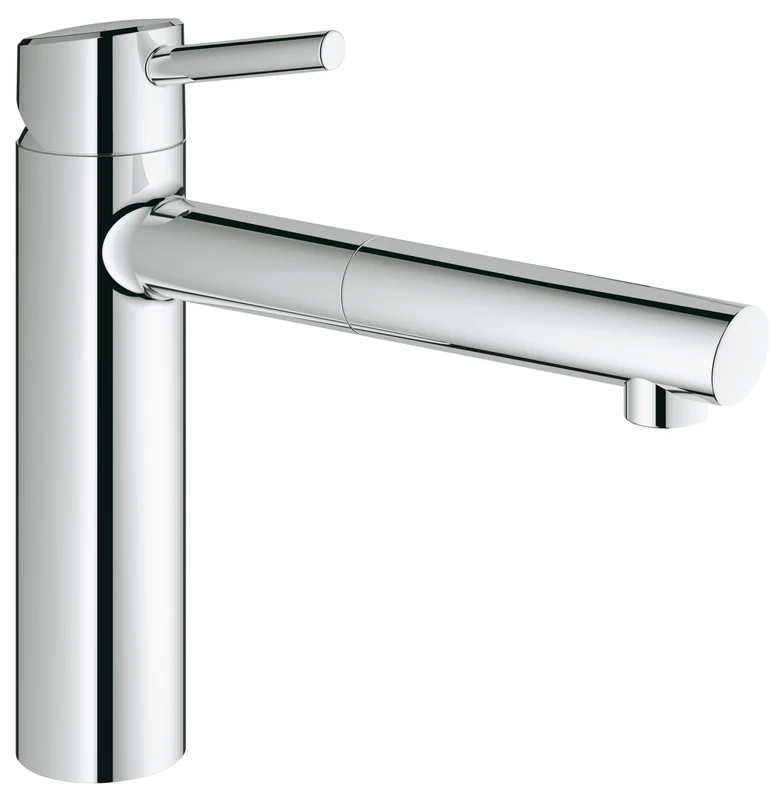 GROHE 31129001 Concetto Kitchen Tap (High Spout with Pull-Down Spray Head, 100 Degree Swivel Range and Starlight), Medium