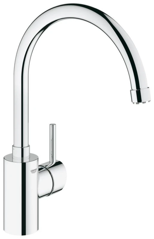 GROHE Concetto Kitchen Sink Tap, Brass, Chrome, High Pressure, DN 15, One-hand, Swivel Spout with Aerator, 15 Connection Size
