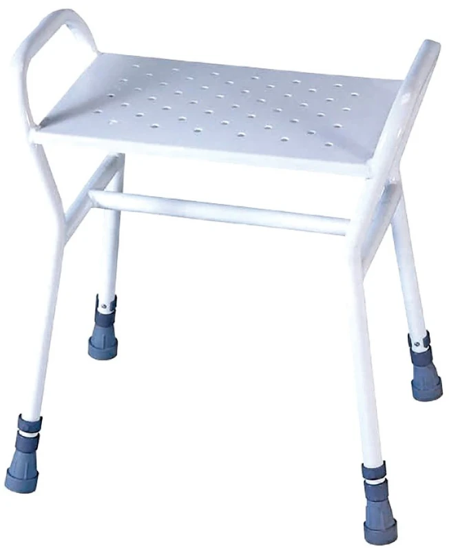 Aidapt Rochester Shower Stool Height Adjustable,Integral handles,Non-Slip Rubber Feet,Perforated Drainage Holes in Seat Elderly,Disabled,Pregnancy Post Surgery SUPPLIED ASSEMBLED NO TOOLS REQUIRED