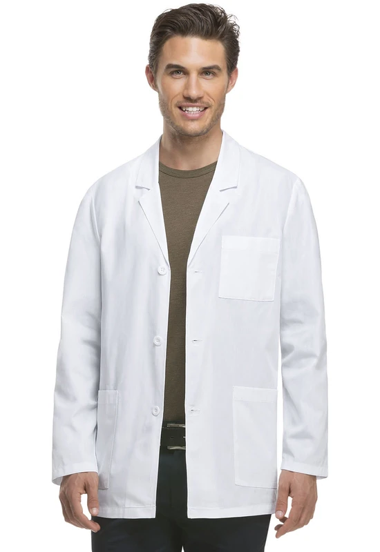 Dickies Everyday Scrubs Men's 31 Inch Lab Coat, White, 5X-Large - Image 1