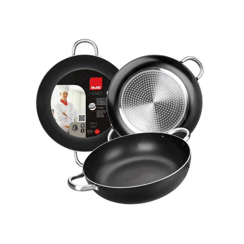 Ibili 403336 - Sartén Honda con asas I-Chef 36 cm Aluminio