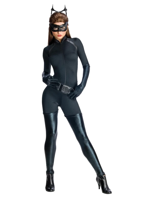 Rubies Official Deluxe Catwoman Ladies Fancy Dress Dark Knight Batman Superhero Womens Costume(Large) Halloween, World Book Day
