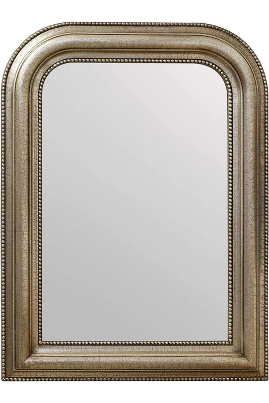 Decorative Silver Mirror Ornate Overmantle Antique Design 32" X 24"