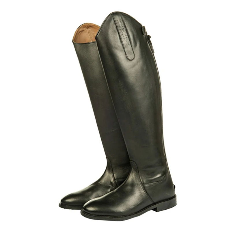 HKM Italian Soft Leather Riding Boots, Short/Standard Width, Black, 42 - Image 1