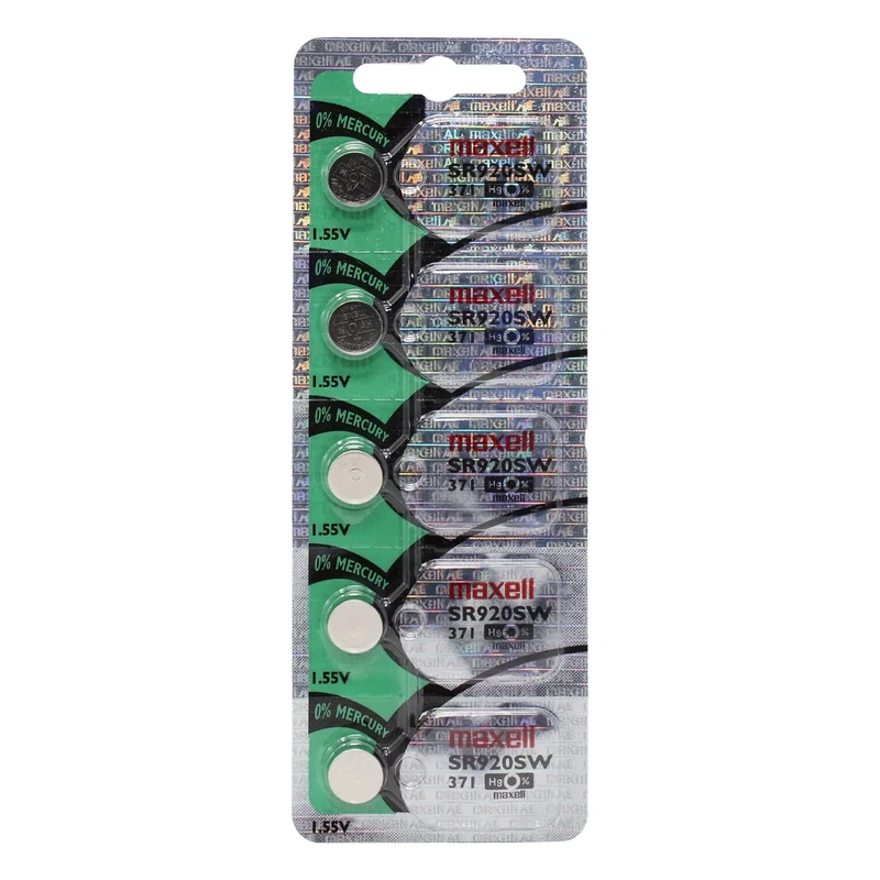 Maxell Sr920sw 371 Silver Oxide Cell Pack of 5