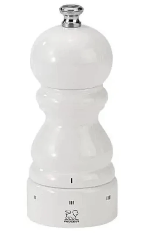Peugeot Saveurs d'Epices Paris U'Select Pepper Mill, Acrylic, White Lacquer, 5.50 x 5.50 x 12.00 cm