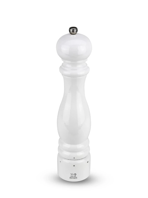 Peugeot Saveurs d'Epices Paris U'Select Pepper Mill, Wood, White Lacquer, 6.70 x 6.70 x 30.00 cm