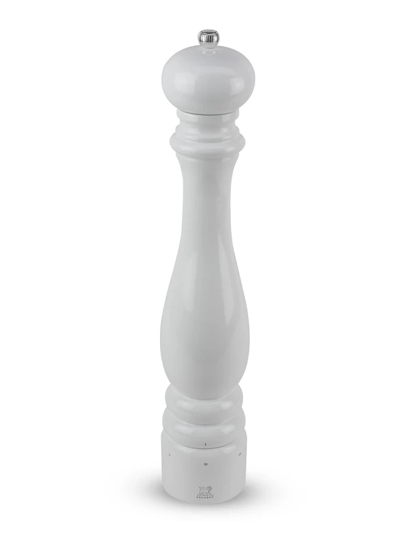 PEUGEOT - Paris u'Select 40 cm Pepper Mill - 6 Predefined Grind Settings - Made with PEFC Certified Wood - Made in France - White Laquered Colour
