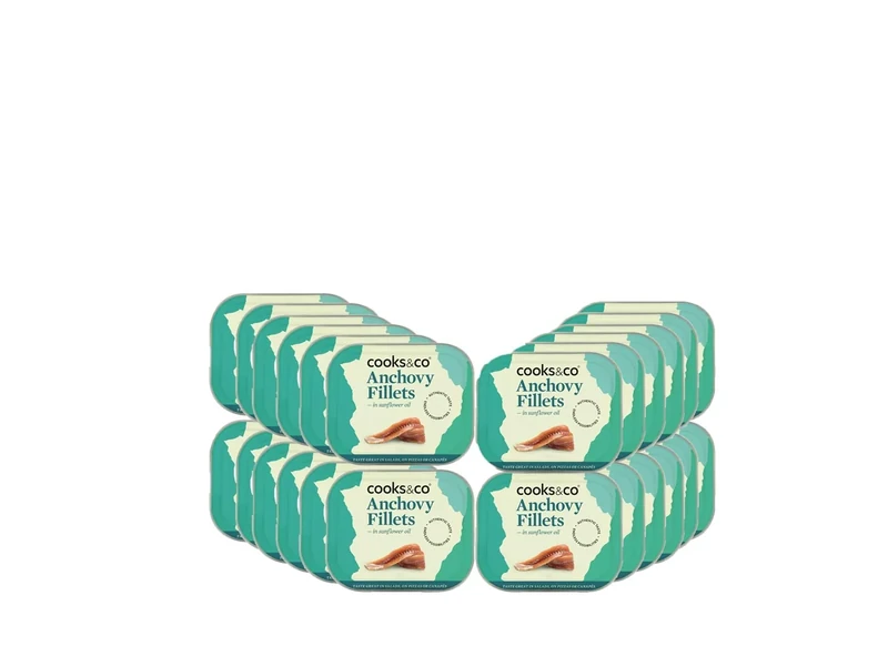 Cooks & Co Anchovy Fillets in Oil, 2190 gram (Pack of 6)