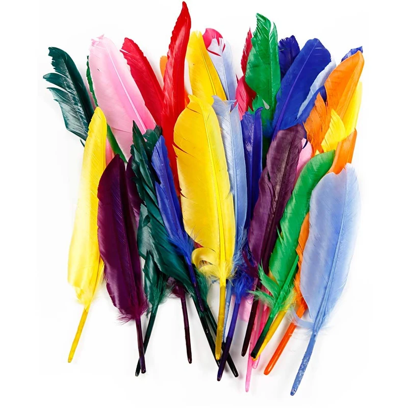Feathers, L: 17-20 cm, asstd colours, duck, 250 asstd