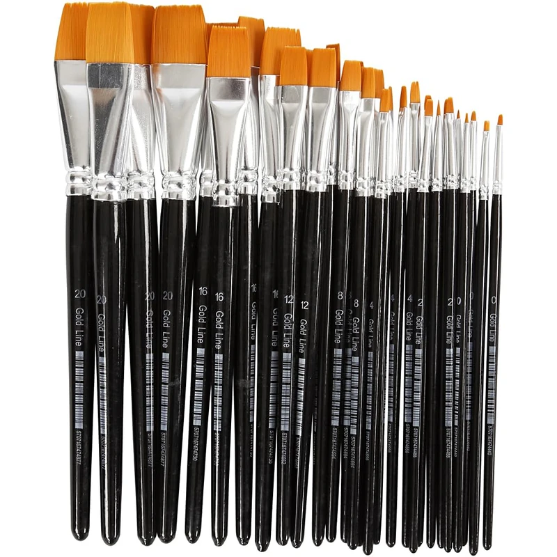 Gold Line Brush, size 0-20 , W: 2-24 mm, flat, 30asstd