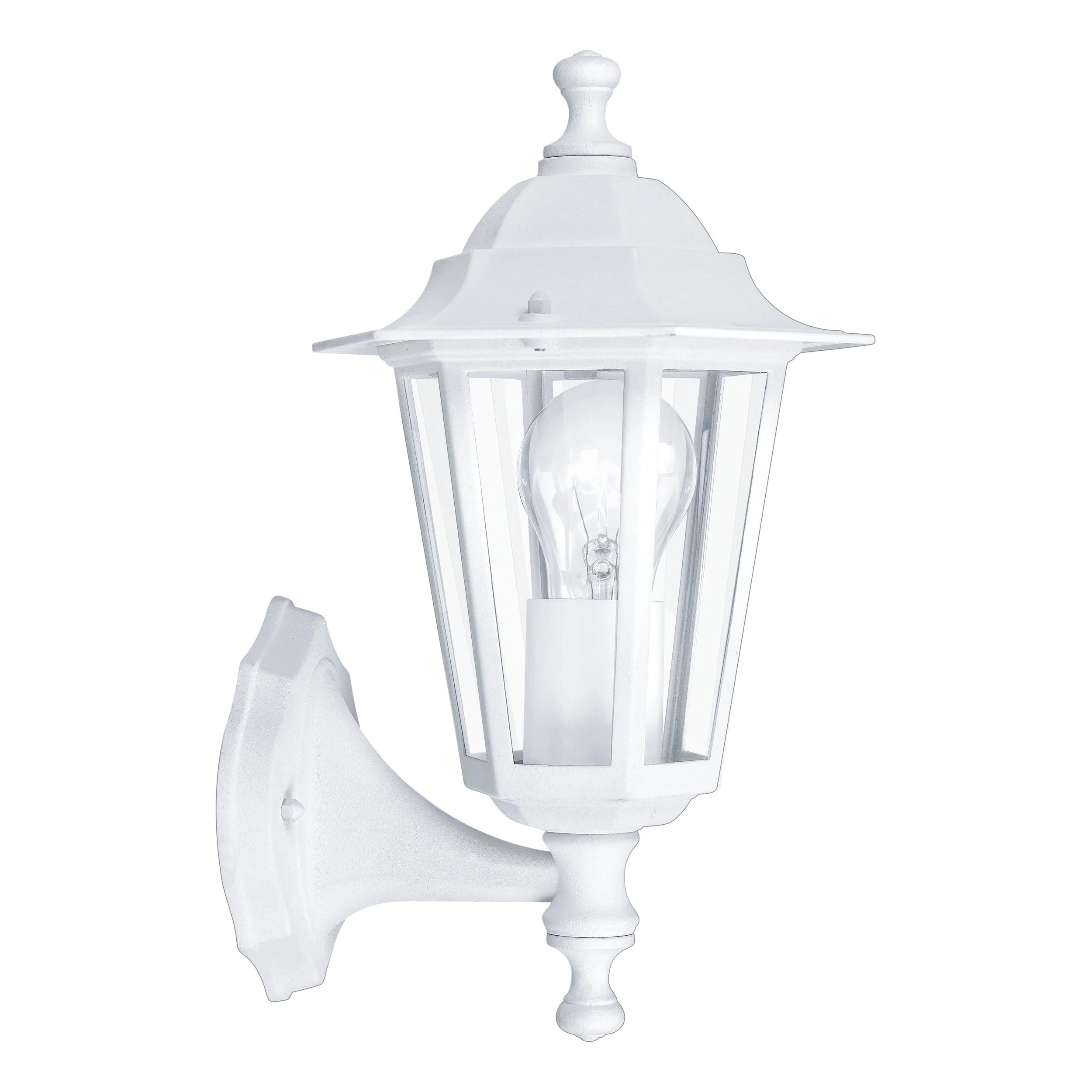 EGLO Laterna 5 Outdoor Wall Lamp, White Cast Aluminium and Glass Exterior Lantern Light, E27 Socket, IP44