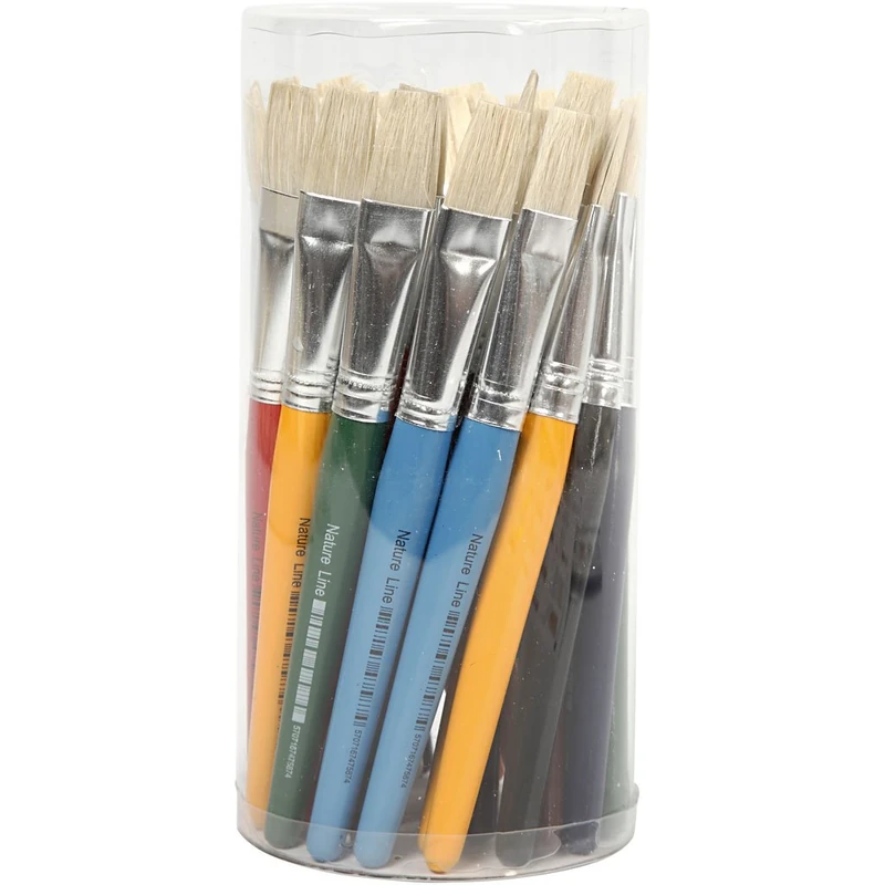 Creativ Kids Flat Paint Brushes - 30pc Hog Bristle Set