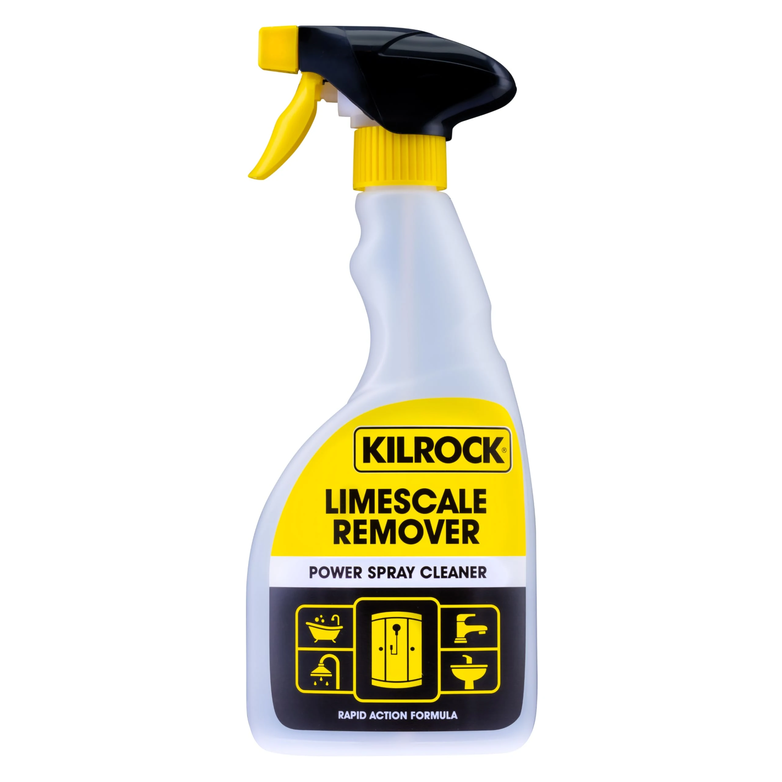Kilrock Limescale Remover Power Spray Cleaner 500ml - Rapid Action Formula - 100% Limescale Removal, Destroys Hard Water Stains - Perfect for Bathrooms, Sinks, Shower Screens, Toilets, Baths.