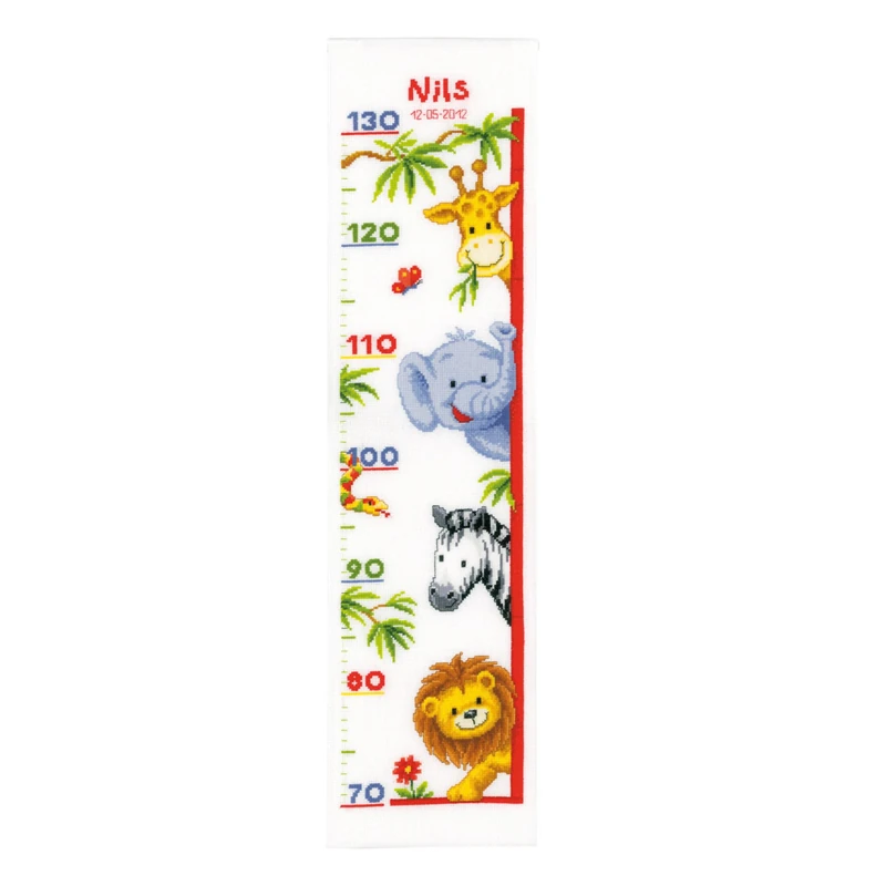 Vervaco Height Chart Zoo Animals Counted Cross Stitch Kit, Multi-Colour