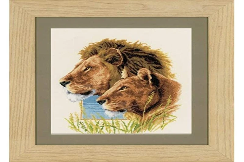 Vervaco Lion Couple Aida Counted Cross Stitch Kit