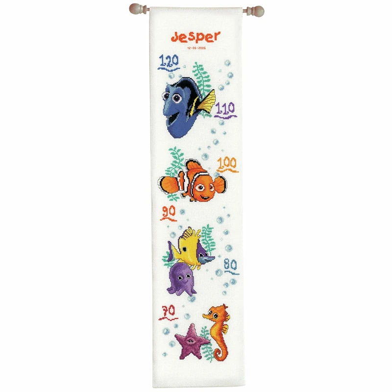 Vervaco Nemo Counted Cross Stitch Kit, Multi-Colour, 18 x 70 cm - Image 1
