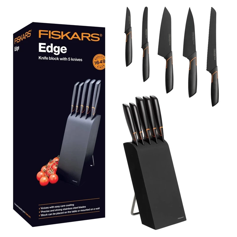 Fiskars EDGE knives in block 5 pcs.