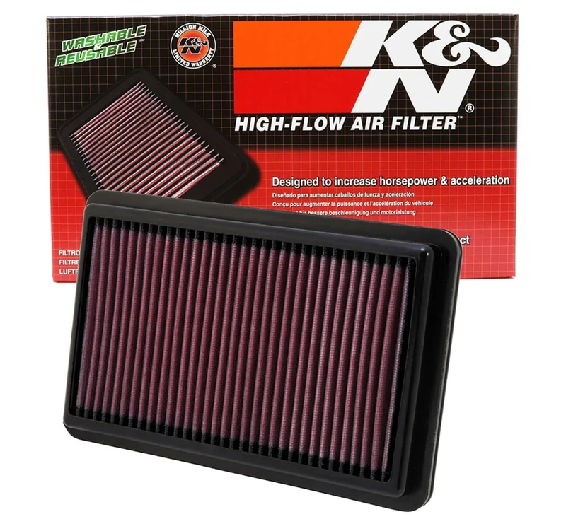 K&N Engine Air Filter: Reusable, Clean Every 75,000 Miles, Washable, Premium, Replacement Car Air Filter: Compatible with 2012-2019 Honda/Acura/Kia/Hyundai (Civic Si, ILX, NSX, K4, Mistra), 33-2473