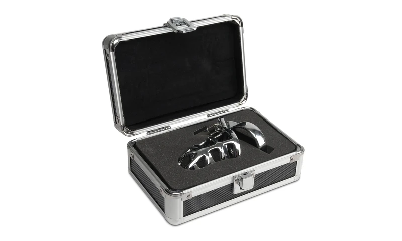 Pipedream Metal Worx Steel Cock Cage with Storage Case, Silver