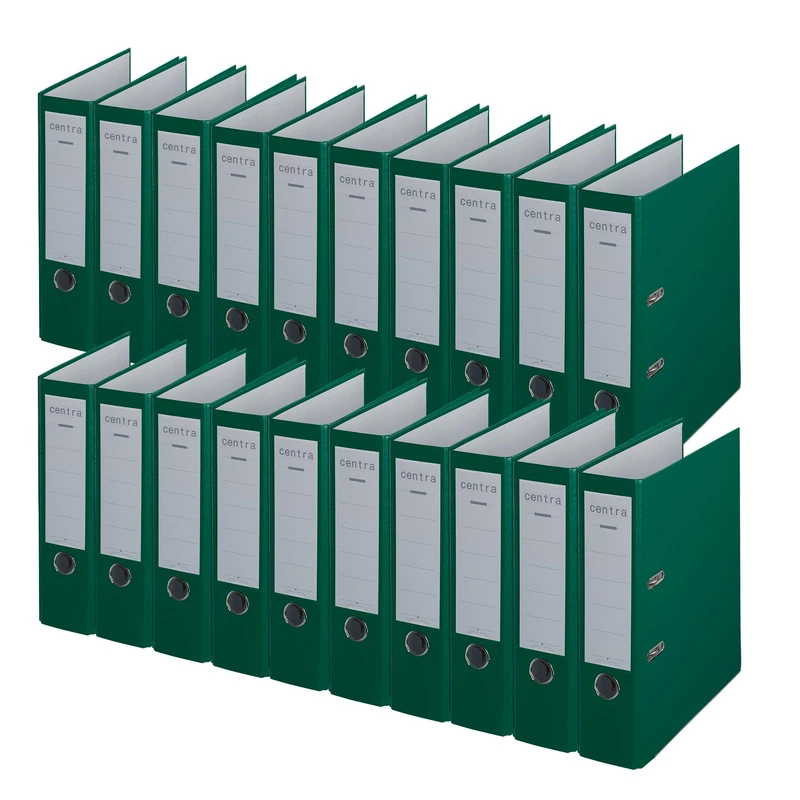 Centra Chromos A4 80mm Lever Arch File - Green (Pack of 20)